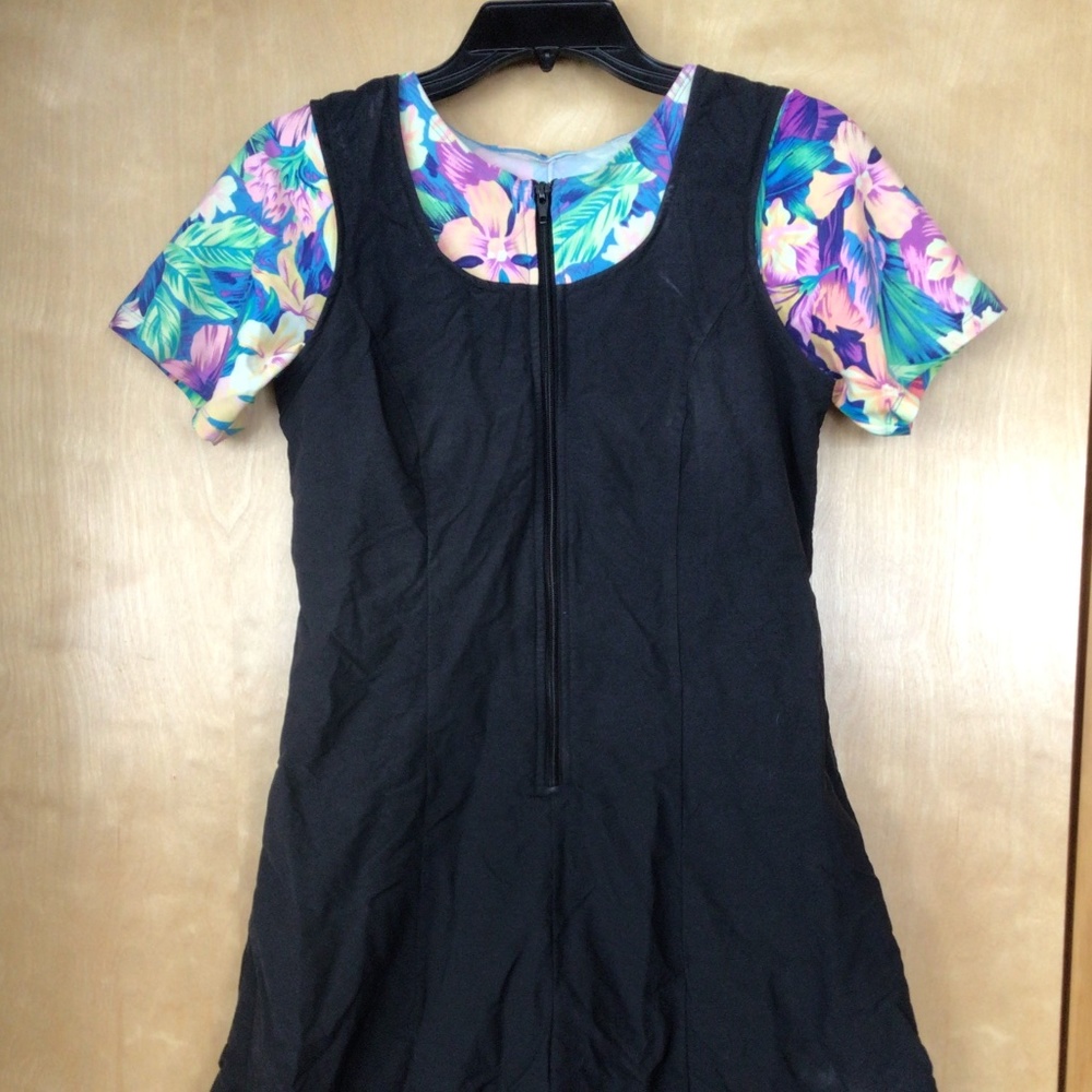 Modest One Piece Swimsuit Floral S